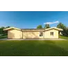 Maison habitable en bois en forme de fer à cheval AMBRA 96 m², 100mm, vue arrière
