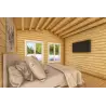Maison habitable en bois en forme de fer à cheval AMBRA 96 m², 100mm, intérieur chambre principale