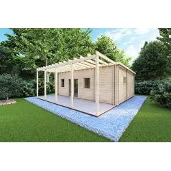 Maison en bois avec 3 pièces ISOBEL 50 m², 44/100/44 mm, façade côté droit