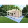 Maison en bois avec 3 pièces ISOBEL 50 m², 44/100/44 mm, façade côté droit