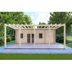 Maison en bois avec 3 pièces ISOBEL 50 m², 44/100/44 mm, vue frontale
