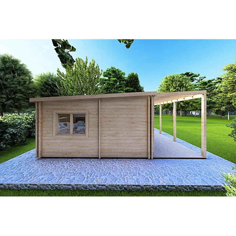 Maison en bois avec 3 pièces ISOBEL 50 m², 44/100/44 mm, côté gauche