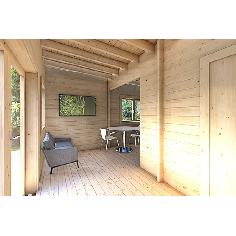 Maison en bois avec 3 pièces ISOBEL 50 m², 44/100/44 mm, espace de vie ouvert