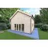 Maison en bois avec mezzanine MAGGIE 6x7 60/100/30/40 mm, façade côté droit