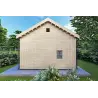 Maison en bois avec mezzanine MAGGIE 6x7 60/100/30/40 mm, vue arrière