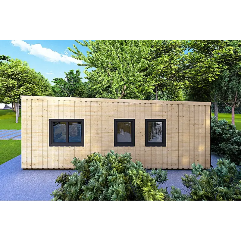 Maison en bois LUCIA 60 m², 60/100/30/40 mm, côté droit