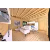 Maison en bois LUCIA 60 m², 60/100/30/40 mm, espace de vie ouvert
