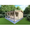 Maison isolée pour campings EMMA 8x7, 44/100/44 mm, façade côté droit