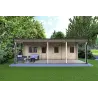 Maison isolée pour campings EMMA 8x7, 44/100/44 mm, vue frontale