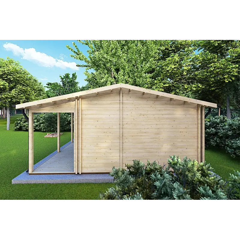 Maison isolée pour campings EMMA 8x7, 44/100/44 mm, côté droit