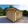 Garage en bois ventilé 6.2x4.2, 70mm, façade côté droit