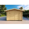 Garage en bois ventilé 6.2x4.2, 70mm, vue frontale
