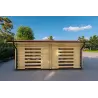 Garage en bois ventilé 6.2x4.2, 70mm, côté droit