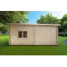 Maison en bois avec patio MILENA 9x6.5, 44/100/44 mm, côté droit