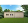 Maison en bois avec patio MILENA 9x6.5, 44/100/44 mm, vue arrière