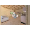 Maison en bois avec patio MILENA 9x6.5, 44/100/44 mm, espace de vie ouvert