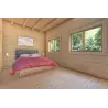 Maison en bois avec patio MILENA 9x6.5, 44/100/44 mm, intérieur chambre principale