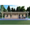 Maison en bois isolée avec excellente isolation thermique AGATA 75 m², 44/120/44 mm, vue frontale
