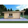 Maison en bois isolée avec excellente isolation thermique AGATA 75 m², 44/120/44 mm, côté gauche