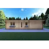 Maison en bois isolée avec excellente isolation thermique AGATA 75 m², 44/120/44 mm, vue arrière