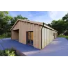 Maison préfabriquée en bois ARYA 180 m², 60/120/30/40 mm, façade côté droit