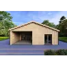 Maison préfabriquée en bois ARYA 180 m², 60/120/30/40 mm, vue frontale
