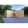 Chalet en bois habitable​ toit plat YARA 55 m², 60/120/30/40 mm, façade côté droit