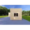 Chalet en bois habitable​ toit plat YARA 55 m², 60/120/30/40 mm, côté droit