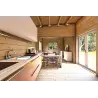 Chalet en bois habitable​ toit plat YARA 55 m², 60/120/30/40 mm, espace de vie ouvert