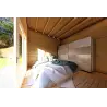 Chalet en bois habitable​ toit plat YARA 55 m², 60/120/30/40 mm, intérieur chambre principale
