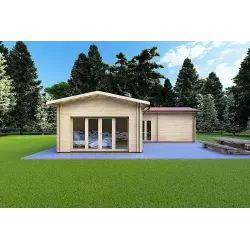 Maison isolée en L TANIA 50 m², 44/100/44 mm, vue frontale