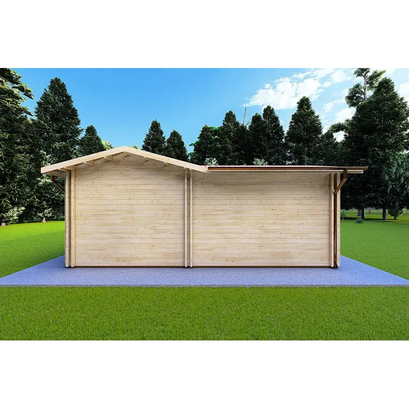 Maison isolée en L TANIA 50 m², 44/100/44 mm, côté gauche