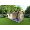 Maison en bois de jardin avec bûcher FRIDA 6.4x3, 44mm, façade côté droit
