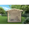 Maison en bois de jardin avec bûcher FRIDA 6.4x3, 44mm, côté droit