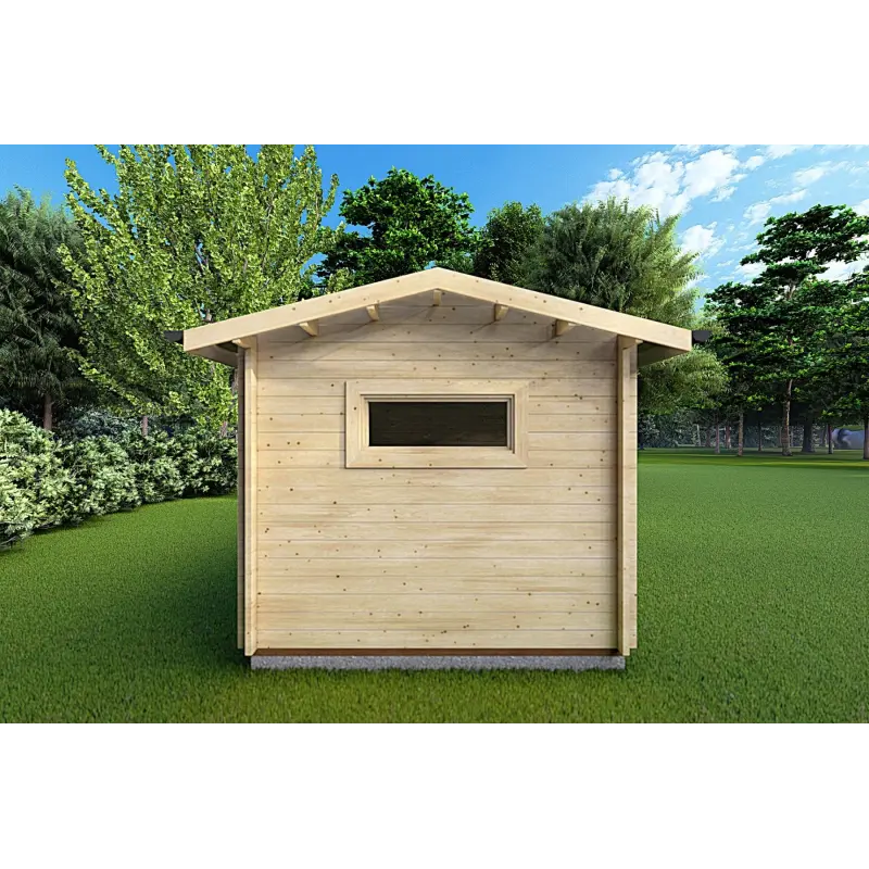 Maison en bois de jardin avec bûcher FRIDA 6.4x3, 44mm, côté gauche