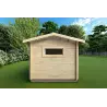 Maison en bois de jardin avec bûcher FRIDA 6.4x3, 44mm, côté gauche