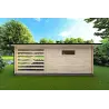 Maison en bois de jardin avec bûcher FRIDA 6.4x3, 44mm, vue arrière