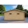 Auvent en bois double avec remise 7.9x5.7, côté droit