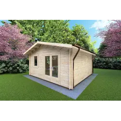 Remise en bois MATILDE 5x5, 44mm, façade côté droit