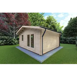 Abris de jardin en bois MATILDE 5x6, 44mm, façade côté droit