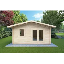 Abris de jardin en bois MATILDE 5x6, 44mm, vue frontale