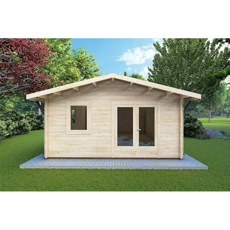 Abris de jardin en bois MATILDE 5x6, 44mm, vue frontale