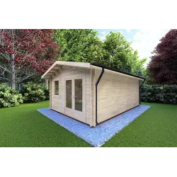 Maison en bois de jardin MATILDE 6x4, 44mm, façade côté droit