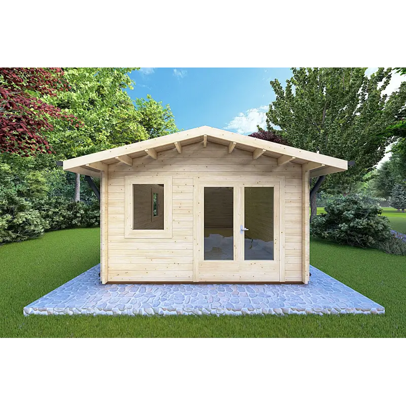 Maison en bois de jardin MATILDE 6x4, 44mm, vue frontale