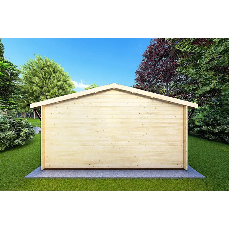 Abris de jardin en bois EMILY 5x4, 44mm, vue arrière