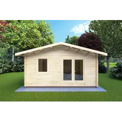 Abris de jardin en bois EMILY 5x4, 44mm, vue frontale