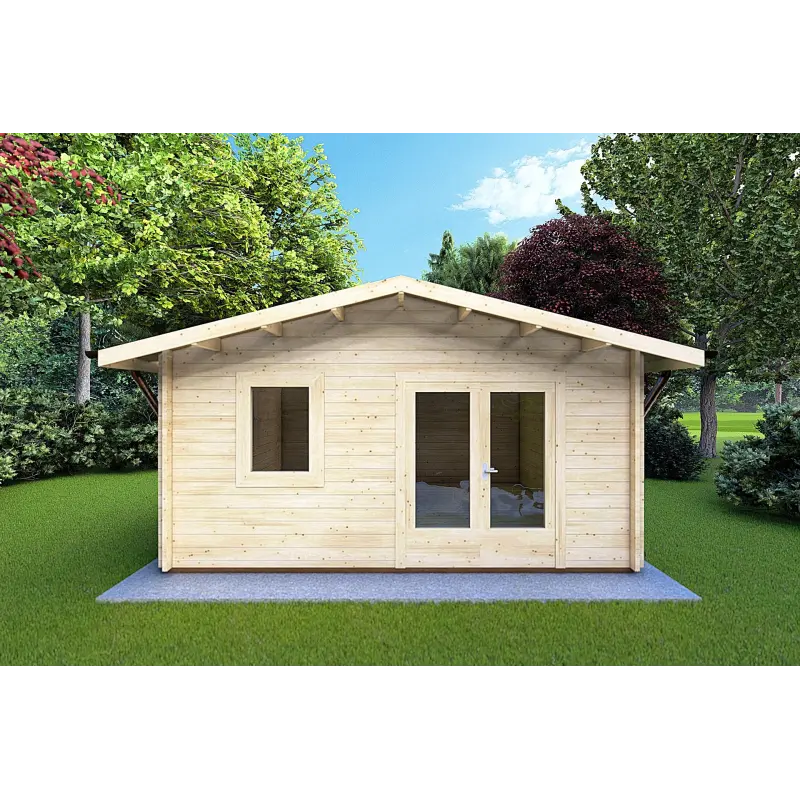 Abris de jardin en bois EMILY 5x4, 44mm, vue frontale