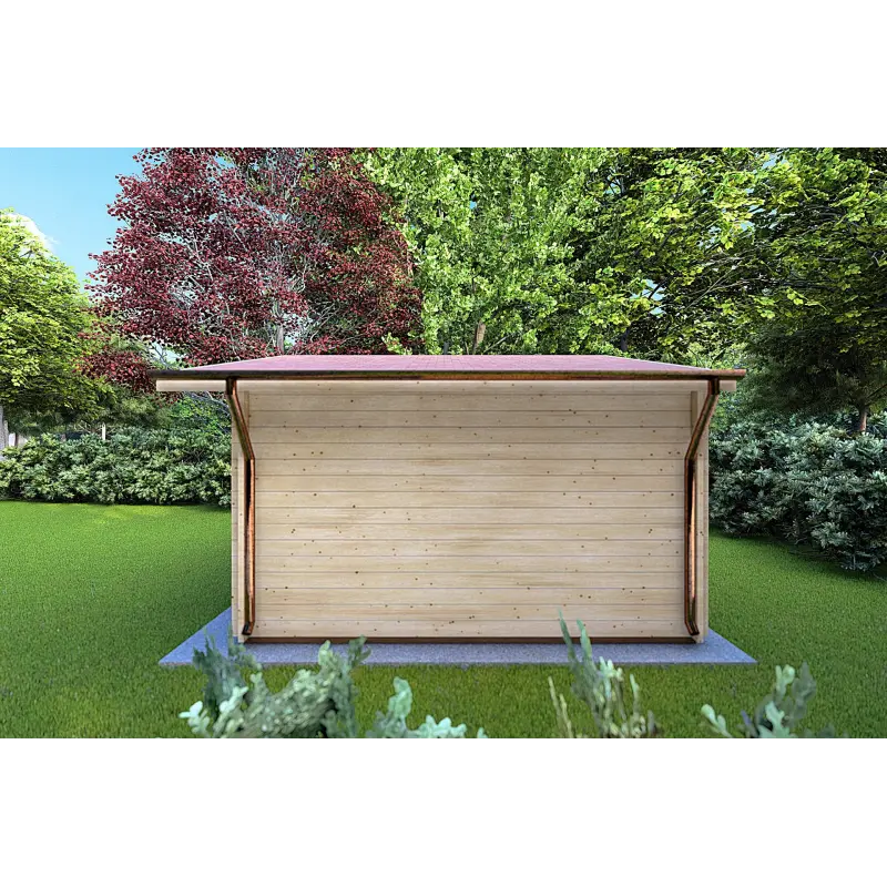 Abris de jardin en bois EMILY 5x4, 44mm, côté droit