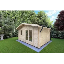 Maison en bois de jardin EMILY 6x4, 44mm, façade côté droit