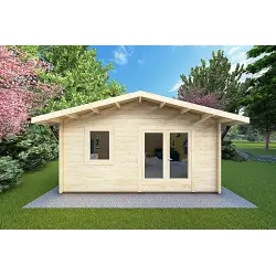 Chalet en bois MATILDE 6x6, 44mm, vue frontale